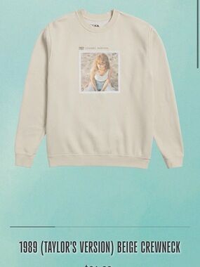 SOLD OUT Taylor Swift Cream 1989 Graphic Crewneck